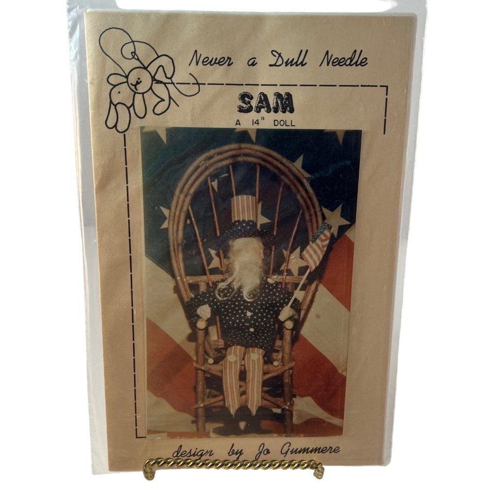 Sam 14 Inch Doll Pattern Never A Dull Needle Jo Gummere Uncut
